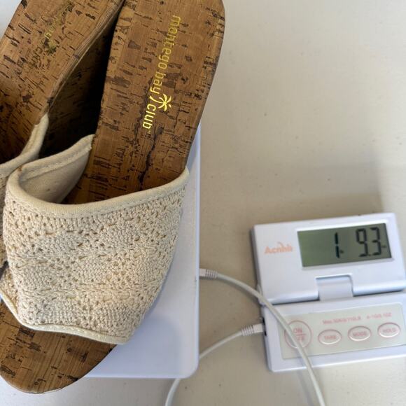 Y2K Montego Bay Club Women Wedge Sandals Boho Crochet Cork Platform Size 11 - Picture 8 of 8